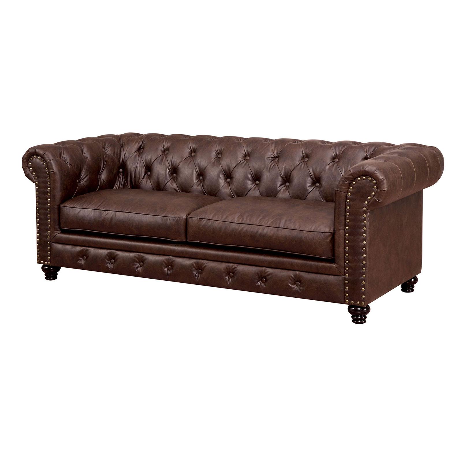 Transitional Sofa STANFORD CM6269BR-SF CM6269BR-SF in Brown Leatherette