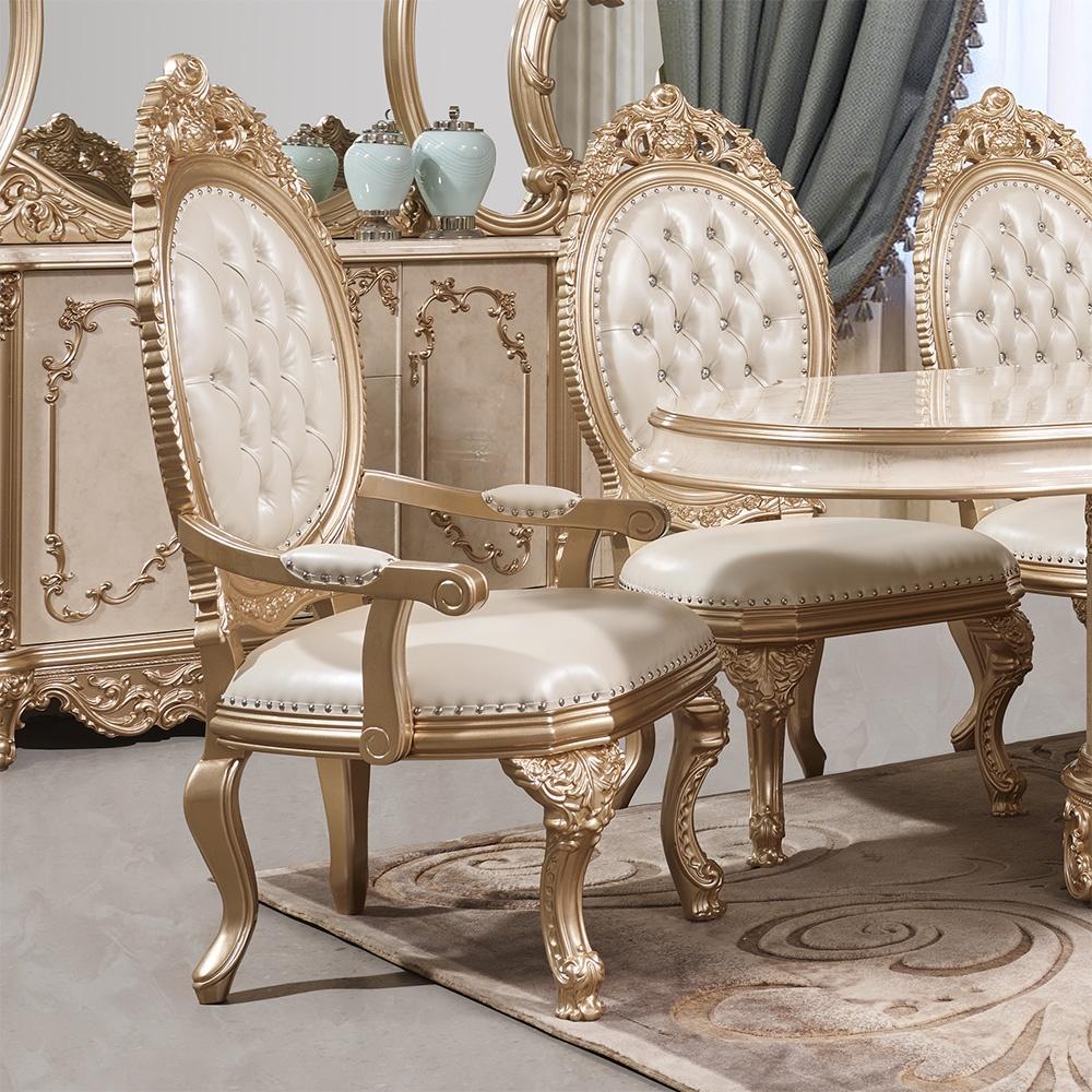 

                    
Homey Design Furniture HD-DIN9102-SET Dining Room Set Cream/Gold Bonded Leather Purchase 
