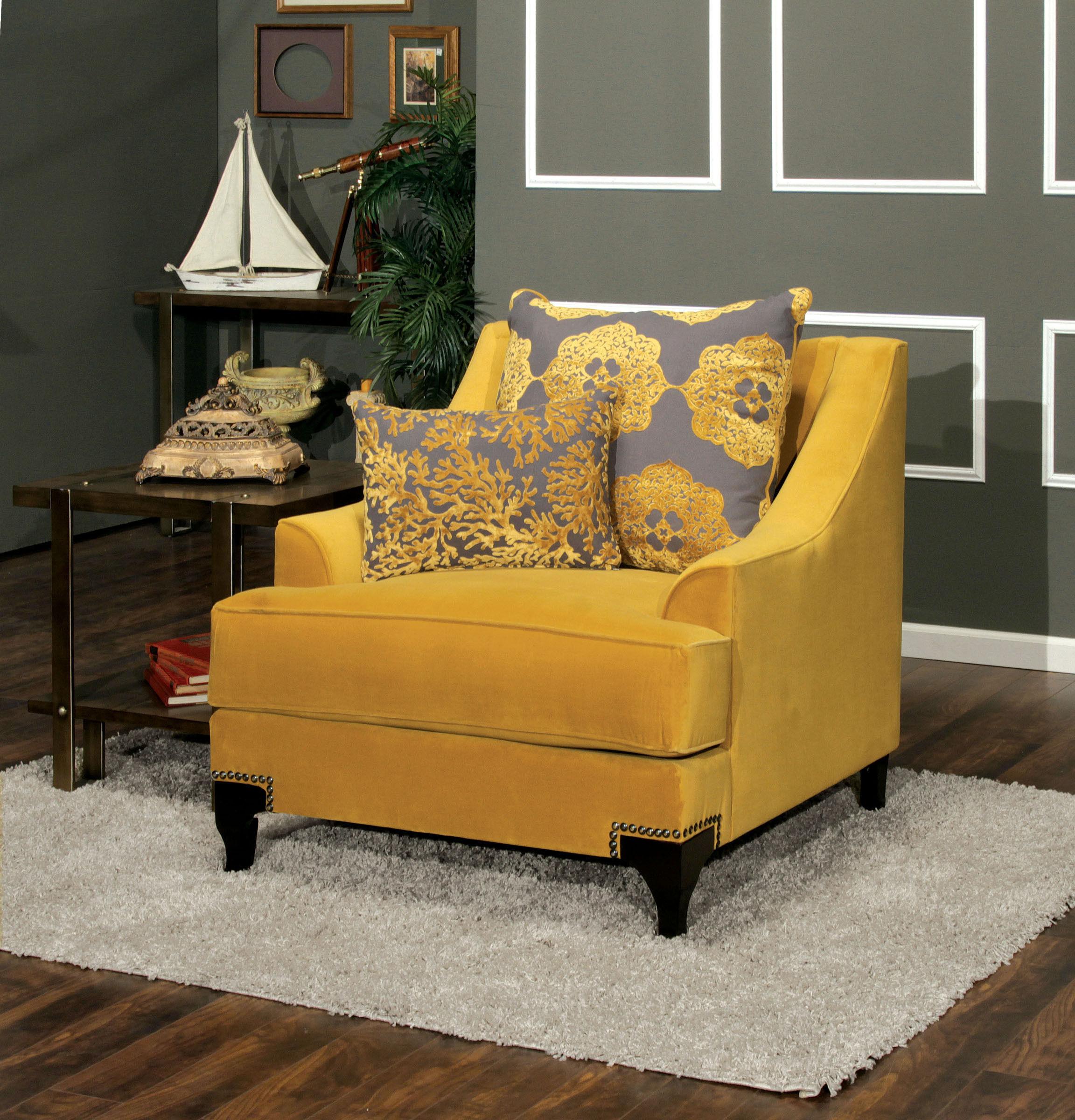 

    
Traditional Gold & Gray Velvet-like Fabric Arm Chair Furniture of America SM2201-CH Viscontti
