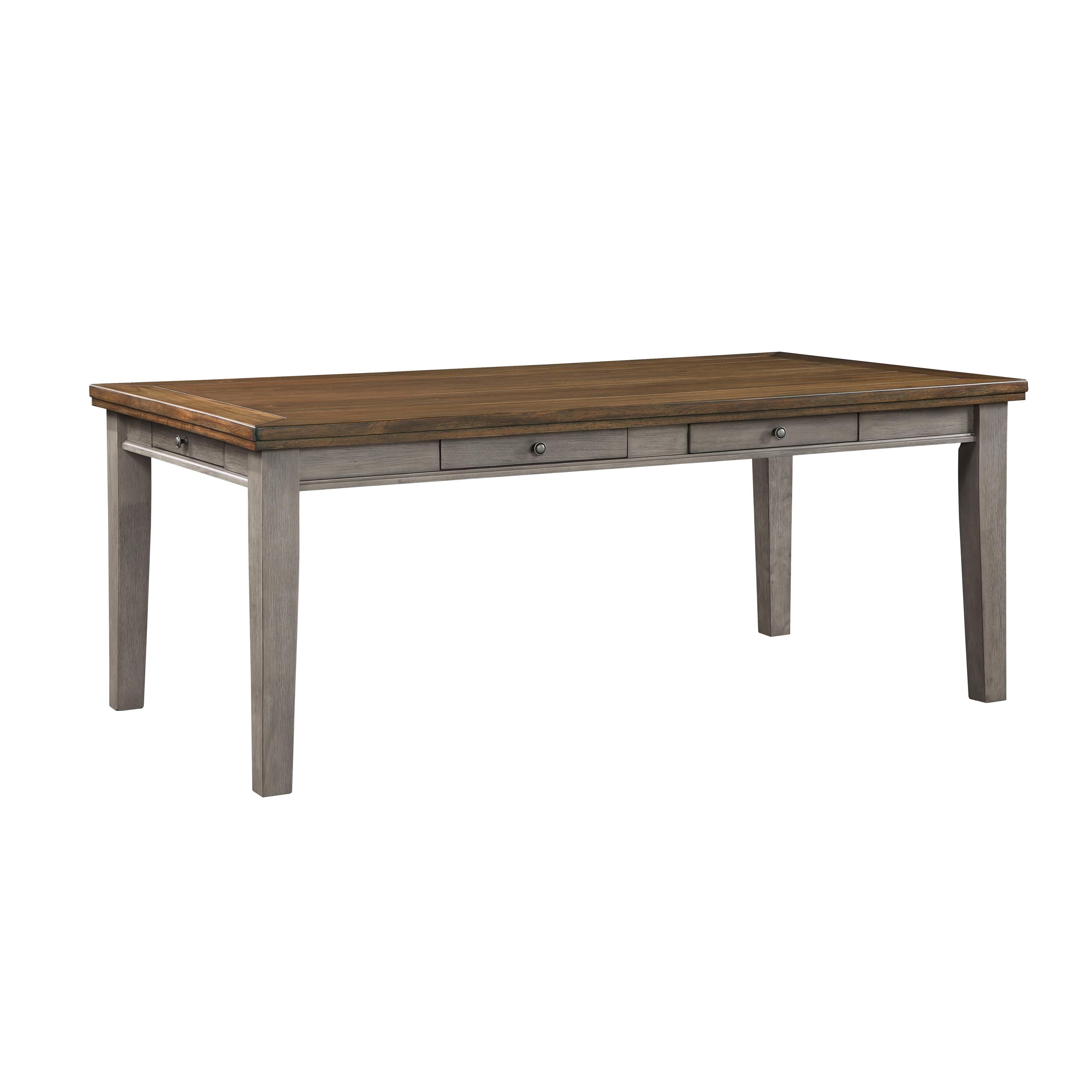 

    
Traditional Gray/Cherry Wood Dining Table Homelegance Tigard 5761GY-78
