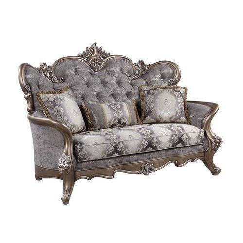

    
Traditional Gray Fabric & Antique Bronze Finish Loveseat by Acme Elozzol LV00300
