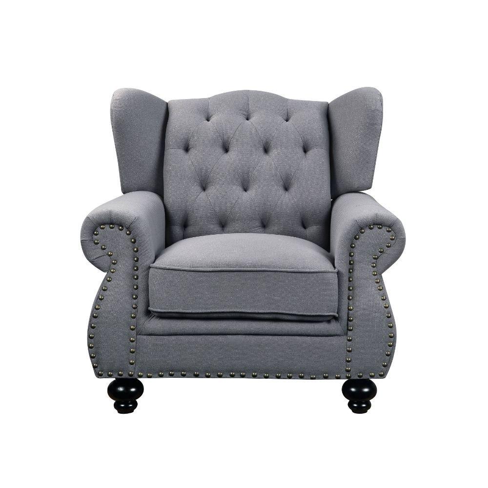 

    
Traditional Gray Fabric Chair by Acme Hannes 53282
