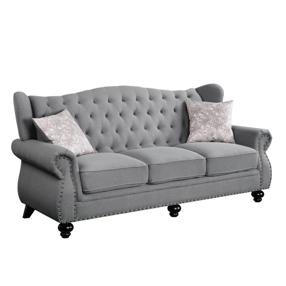 

    
Traditional Gray Fabric Sofa by Acme Hannes 53280
