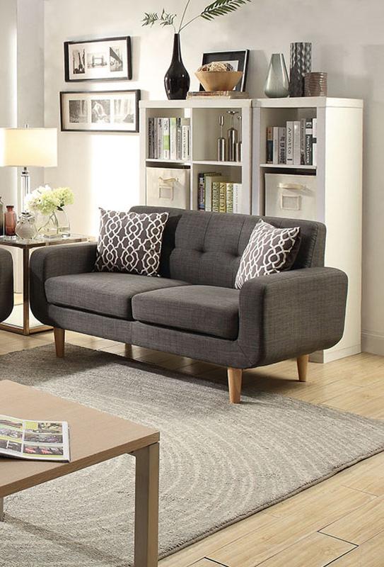 

    
Poundex Furniture F6524 Sofa Loveseat Gray F6524
