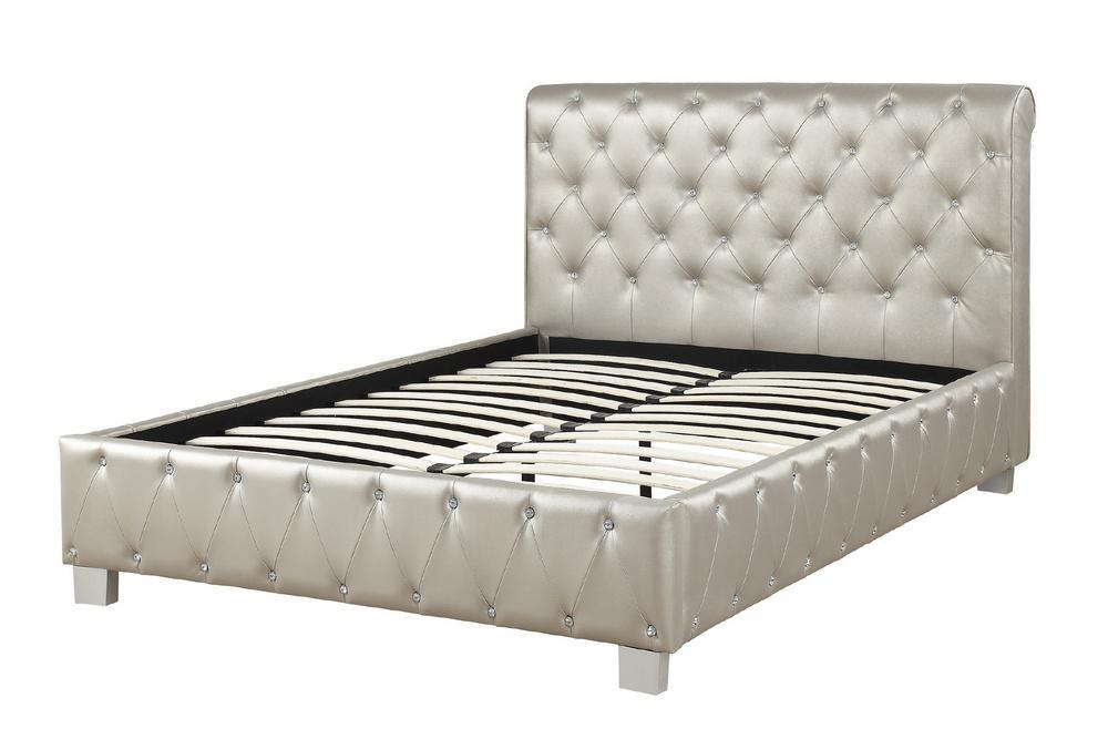 

    
Poundex Furniture F9389 Platform Bed Gray F9389Q
