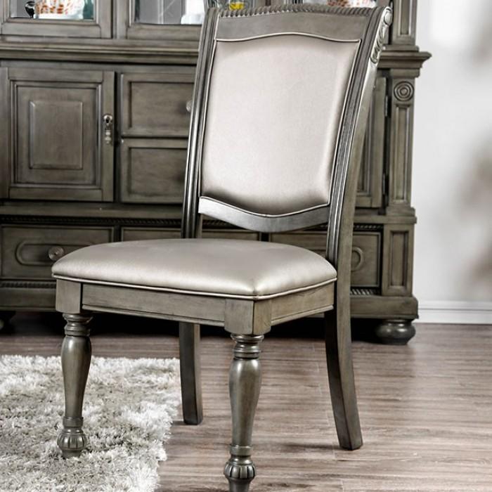 Transitional Dining Chair Set CM3350GY-SC-2PK Alpena CM3350GY-SC-2PK in Gray Leatherette