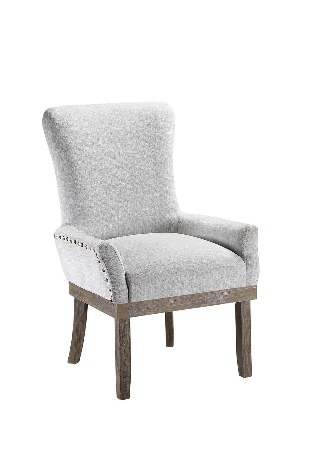 Traditional, Rustic Arm Chair Set Landon DN00952-2pcs in Gray Linen