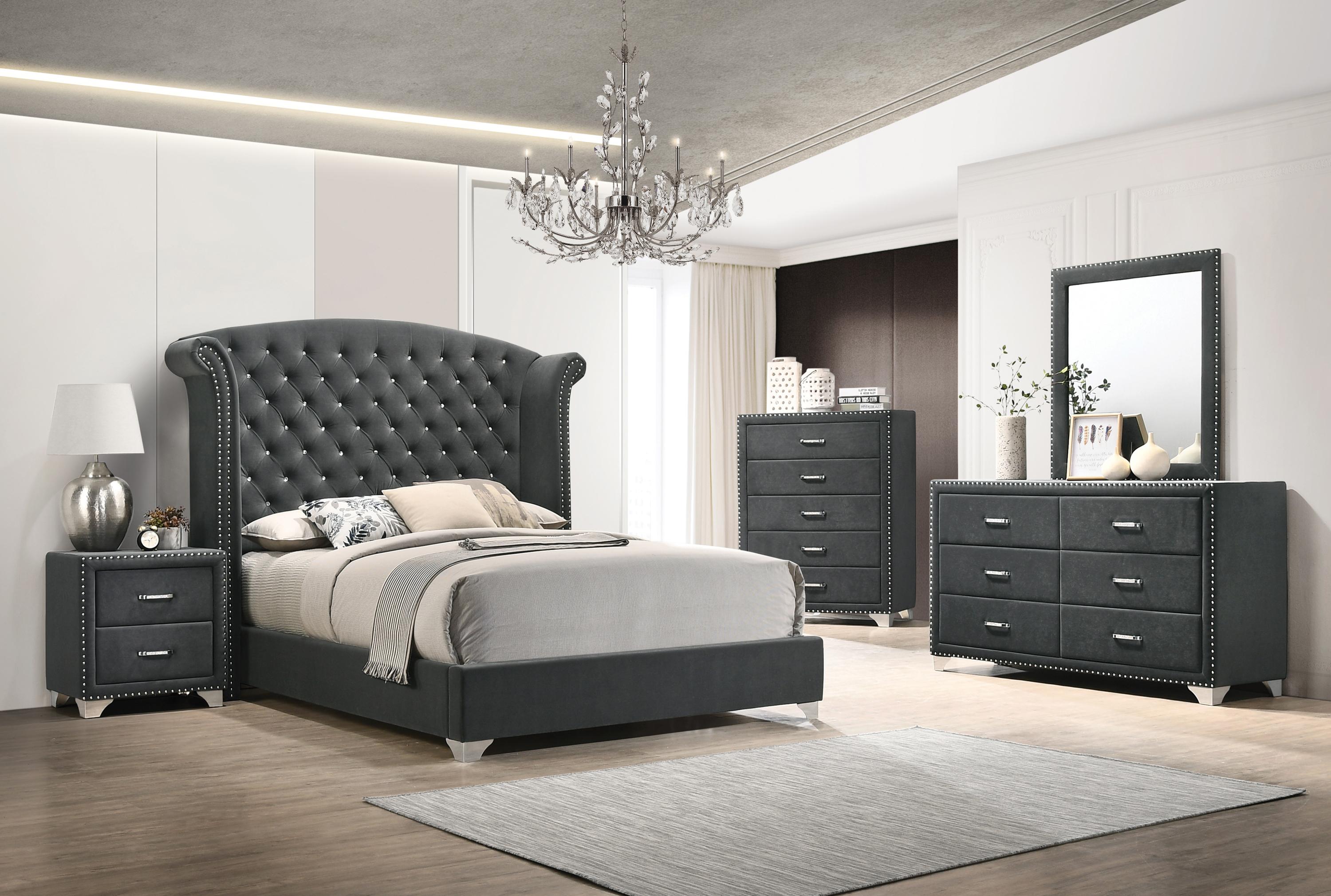 Traditional Bedroom Set 223381KW-3PC Melody 223381KW-3PC in Gray 