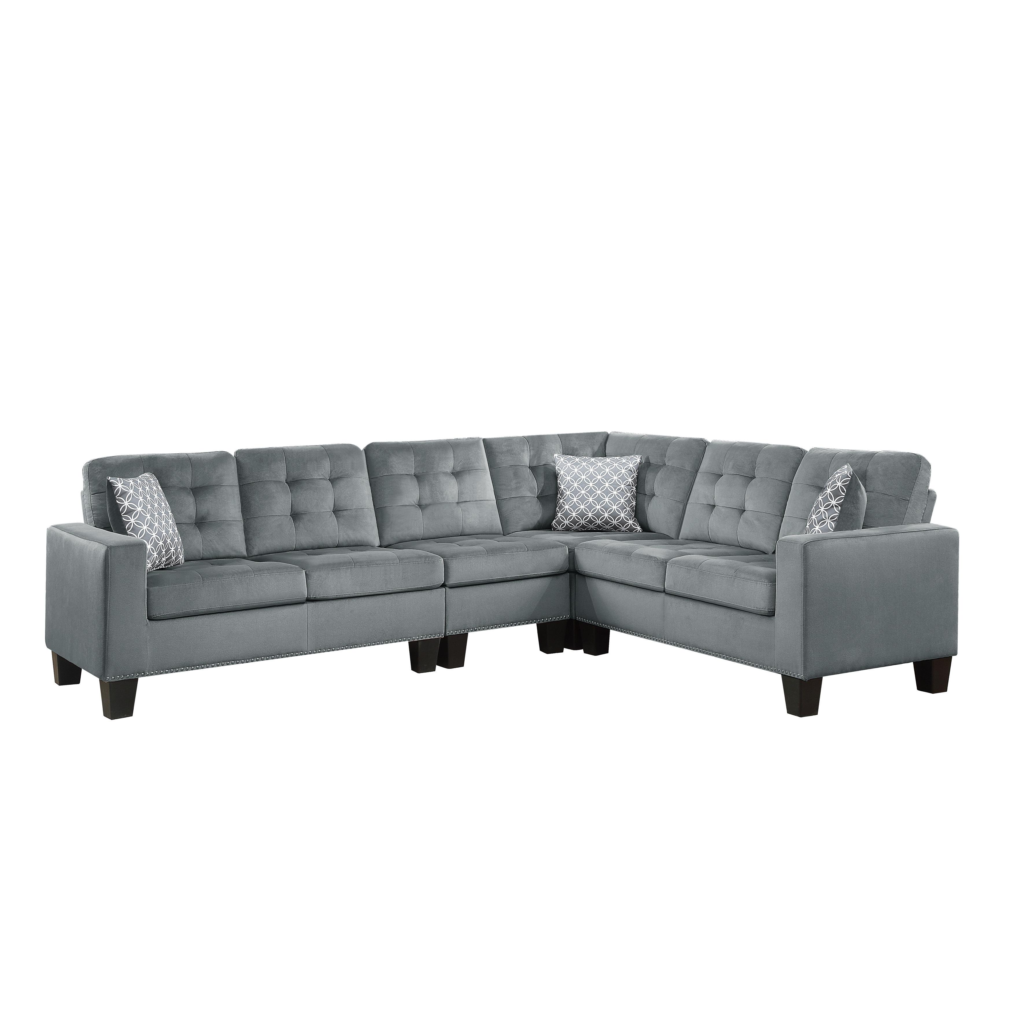 Traditional Sectional 9957GY*SC Lantana 9957GY*SC in Gray Microfiber