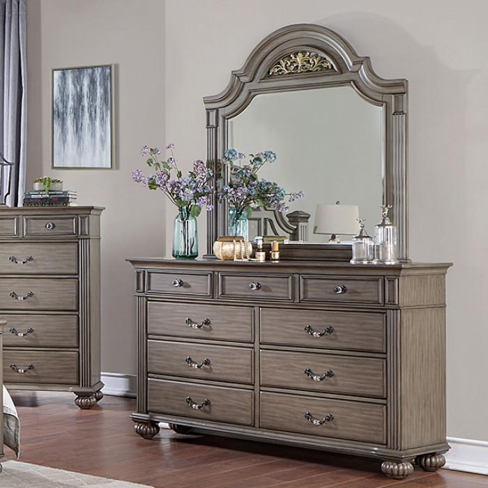 Traditional Dresser With Mirror Syracuse Dresser With Mirror 2PCS CM7129GY-D-2PCS CM7129GY-D-2PCS in Gray 