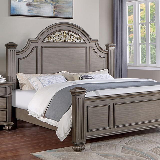 

    
Traditional Gray Solid Wood King Panel Bed Furniture of America Syracuse CM7129GY-EK
