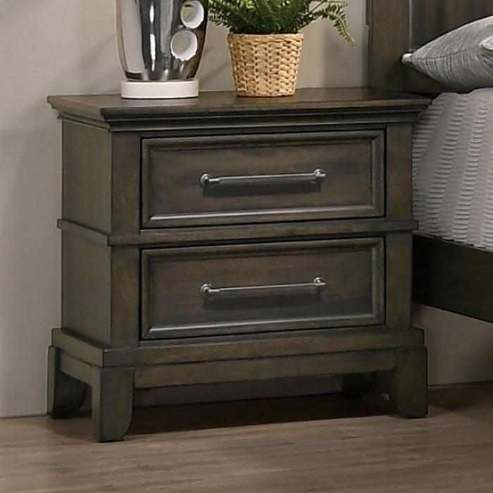 

    
Traditional Gray Solid Wood Nightstand Furniture of America CM7221GY-N Houston
