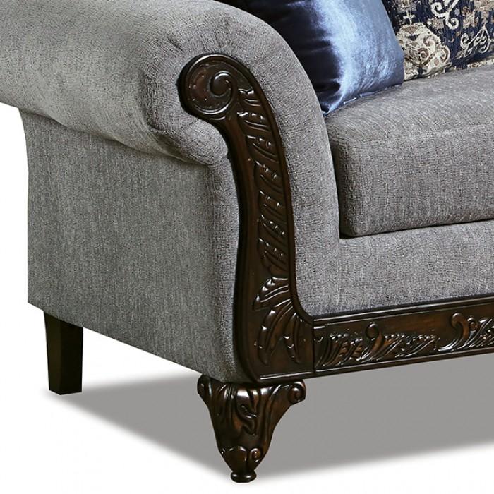

    
Furniture of America SM7306-SF Gustavo Sofa Walnut/Gray SM7306-SF
