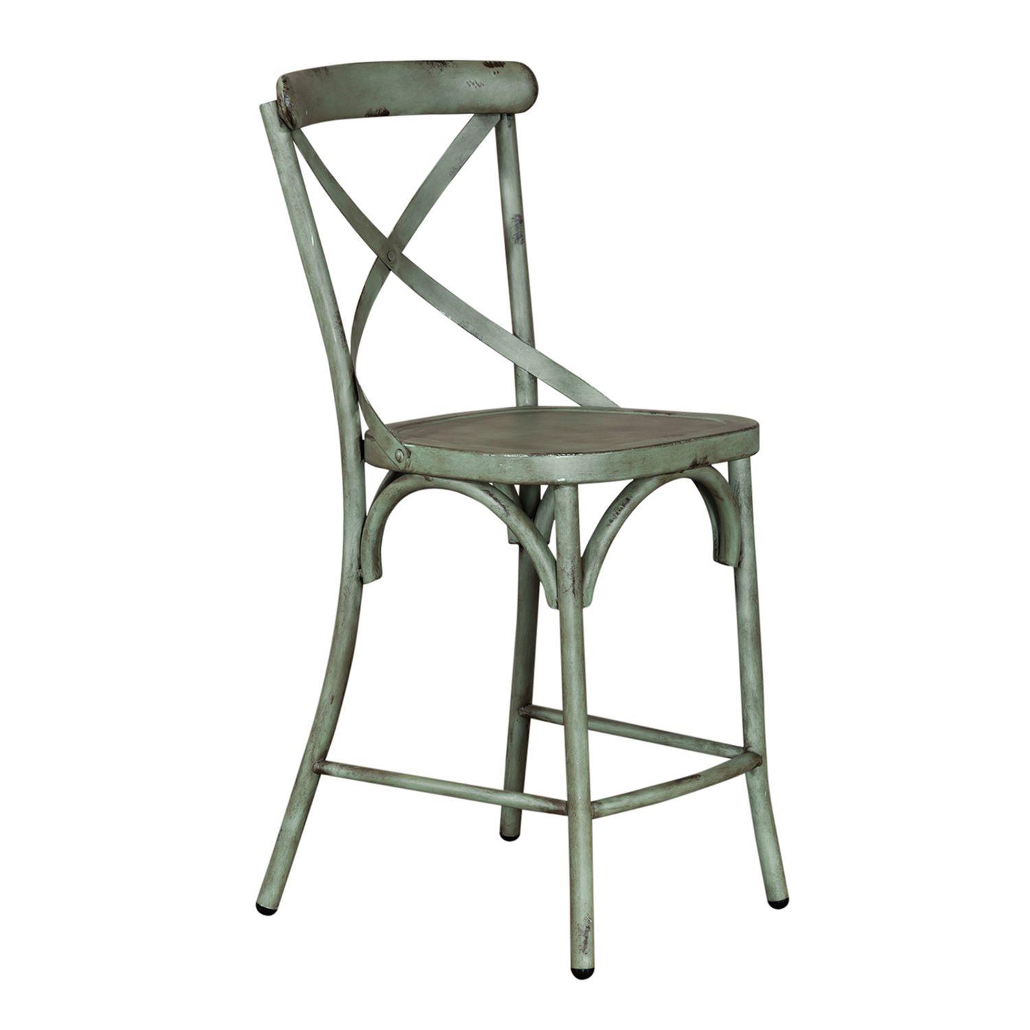 

    
Distressed Metal Finish Green Counter Chairs 2pcs 179-B300524-G Liberty Furniture
