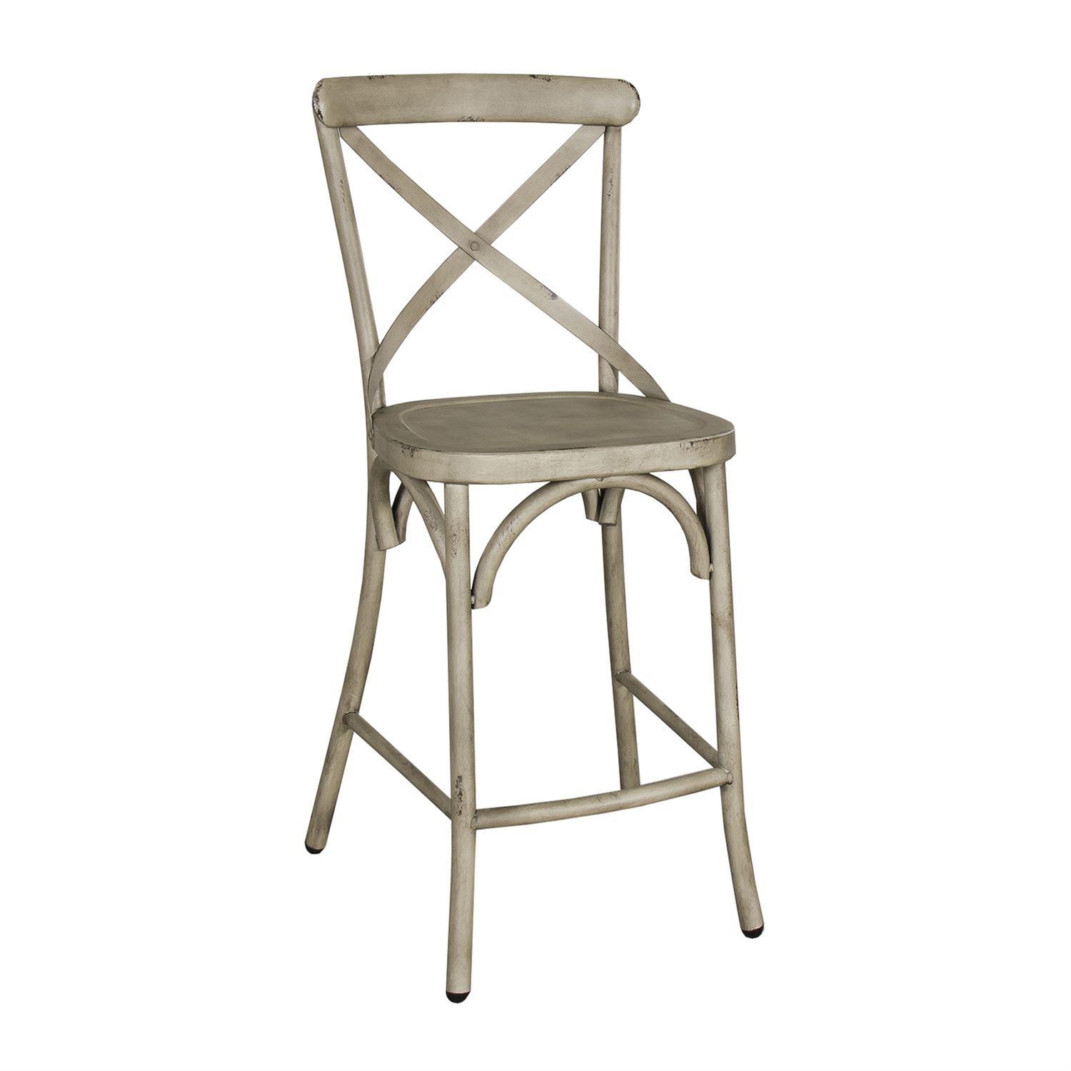 

    
Distressed Metal Finish Cream Counter Chairs 2pcs 179-B300524-W Liberty Furniture
