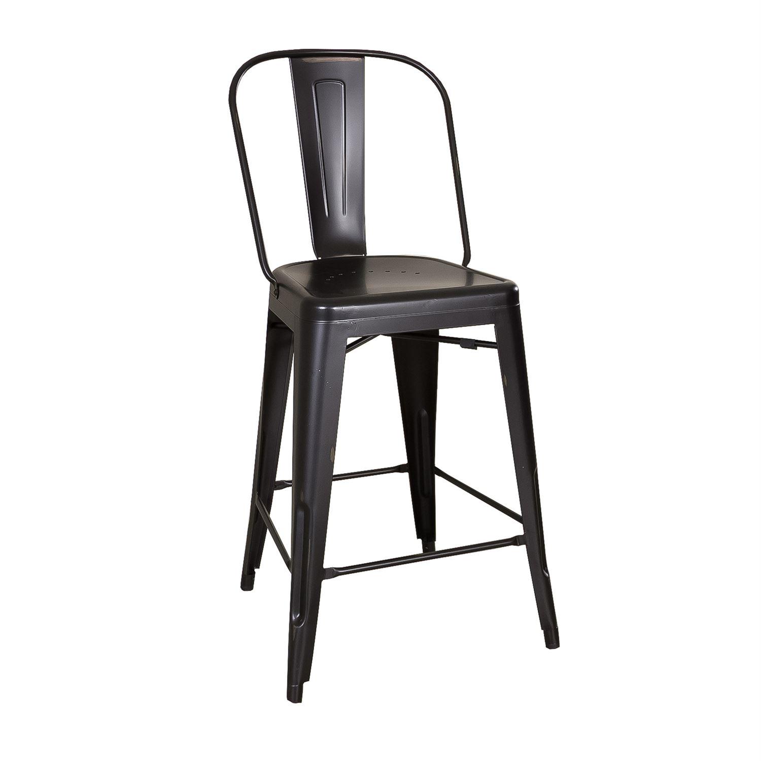 Traditional Counter Chair Vintage Series  (179-CD) Counter Chair 179-B350524-B-2PC in Gray, Black Metal