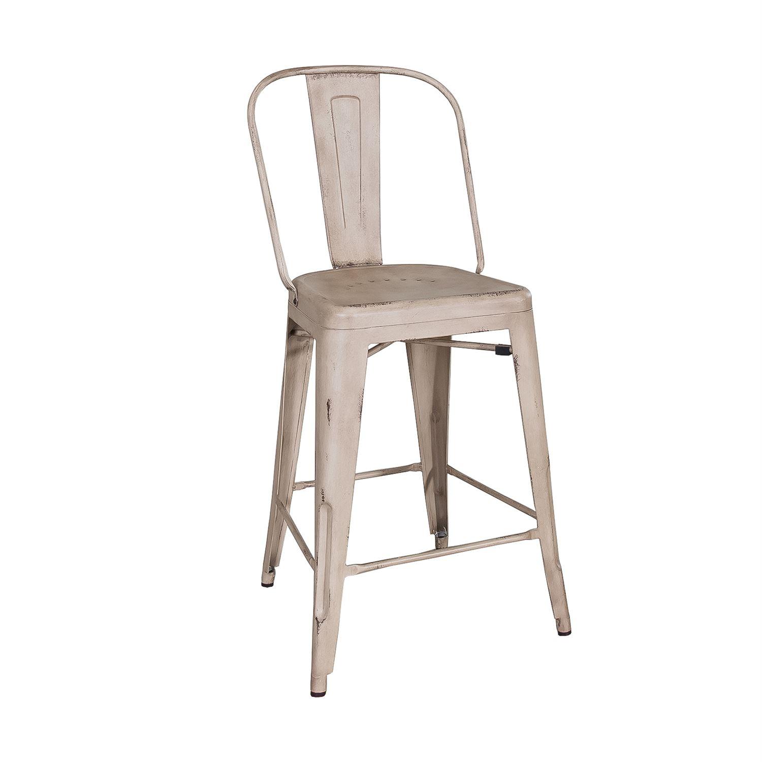

    
Distressed Metal Finish Cream Counter Chairs 2pcs 179-B350524-W Liberty Furniture
