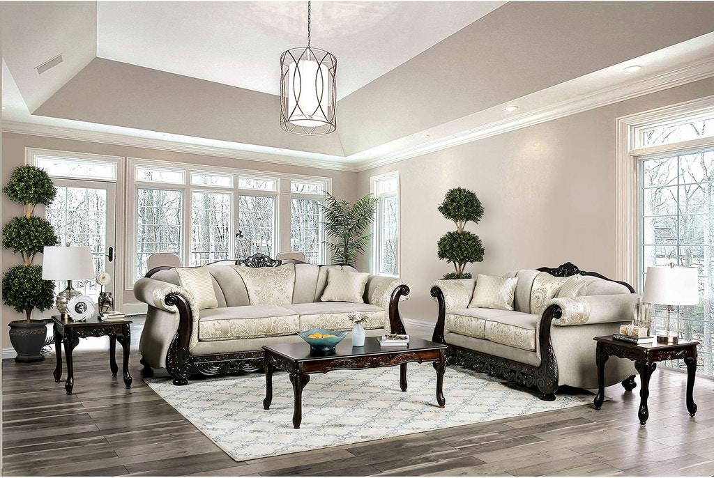 

    
Traditional Ivory Chenille Living Room Set 5pcs Furniture of America Newdale & Cheshire
