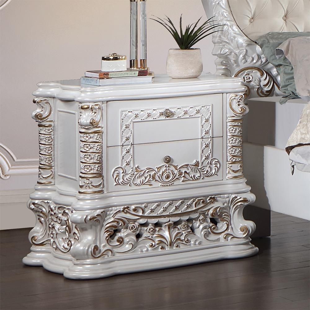 Traditional Nightstand HD-1808 HD-N1808 in Ivory 