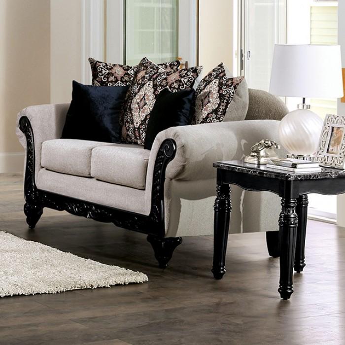 

    
Traditional Light Brown/Black Solid Wood Loveseat Furniture of America Molfetta SM7304-LV-L
