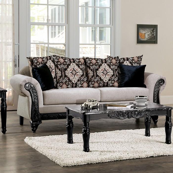 

    
Traditional Light Brown/Black Solid Wood Sofa Furniture of America Molfetta SM7304-SF-S

