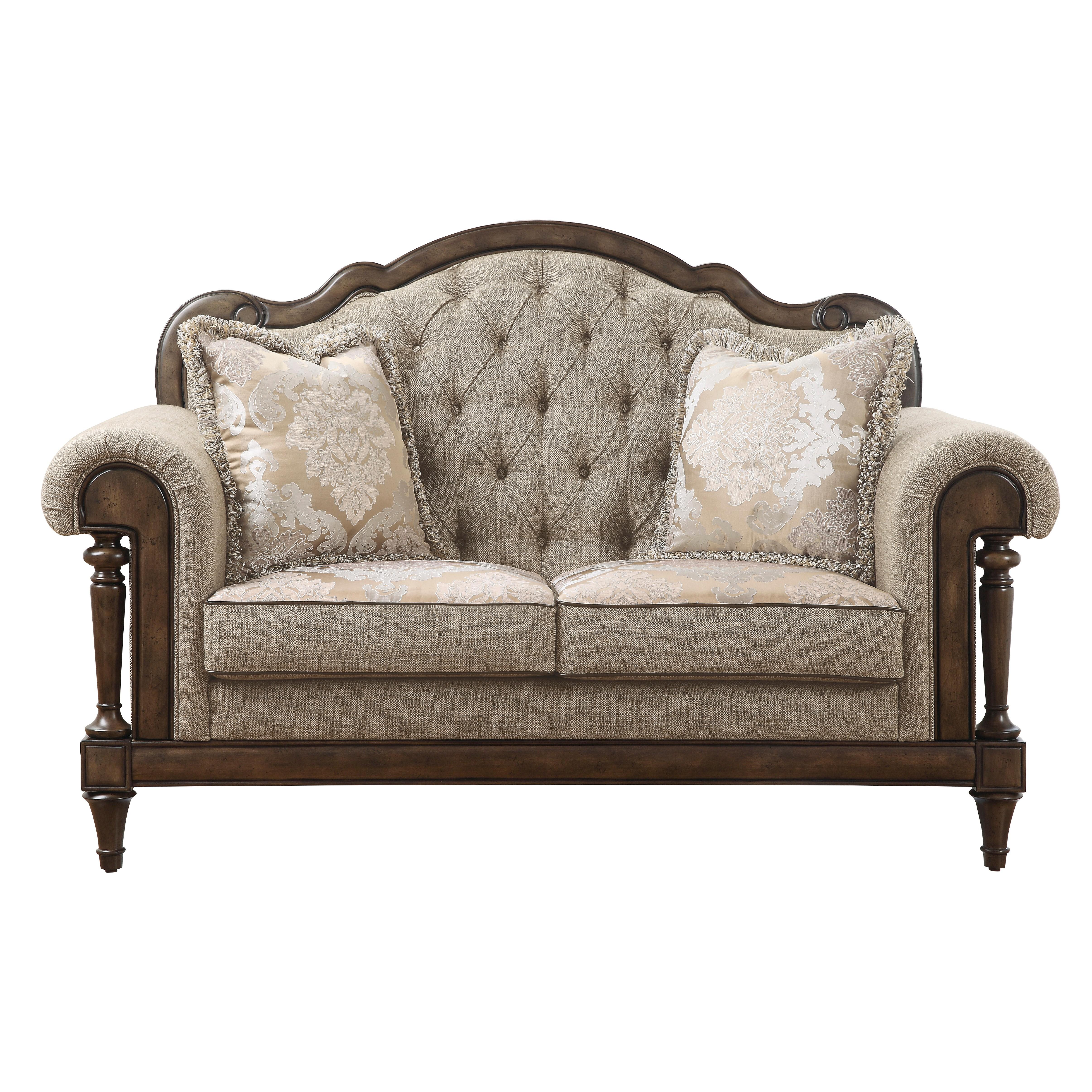 Traditional Loveseat 16829-2 Heath Court 16829-2 in Light Brown 