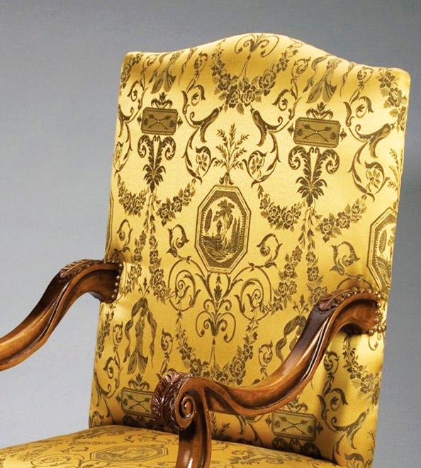 

    
Traditional LOUIS XIV Medium Brown Golden Floral Fabric Armchair Set 2Pcs by AA Importing
