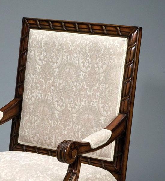 

    
Traditional Medium Brown Finish Light Grey Fabric Dining Chair Set 2Pcs by AA Importing
