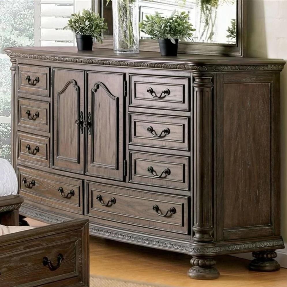 

    
Traditional Natural Solid Wood Dresser Furniture of America CM7661D Persephone
