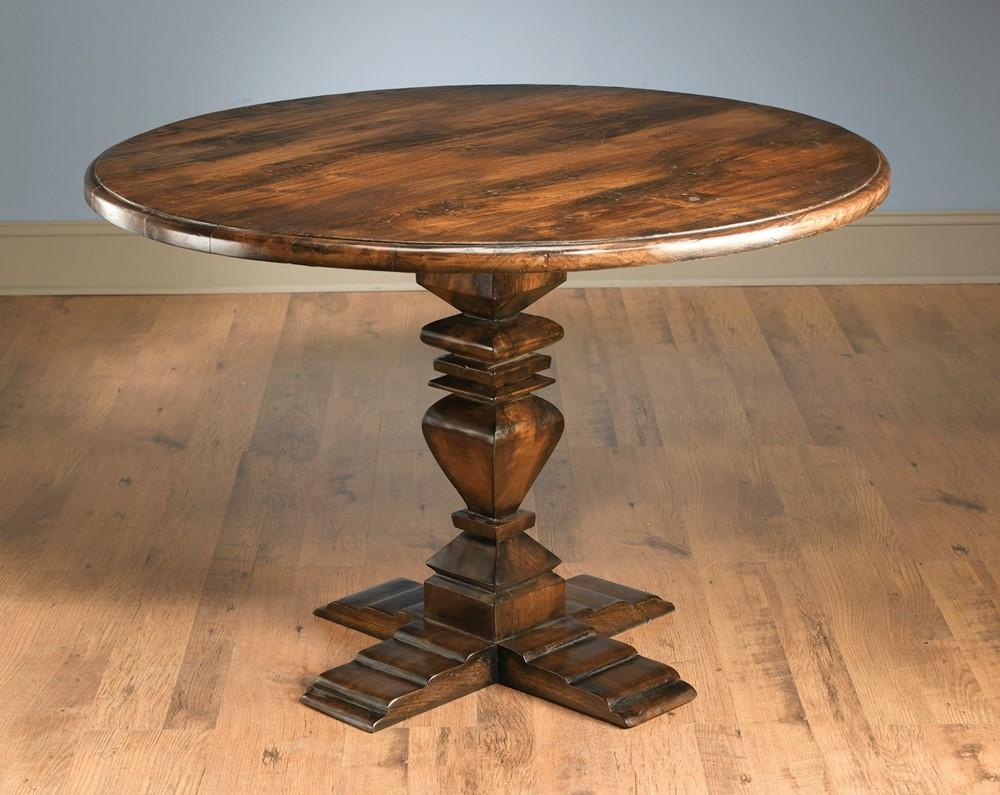 

    
Traditional Natural Wood Round Pedestal Pecan Finish Dining Table by AA Importing Hamptons Collection
