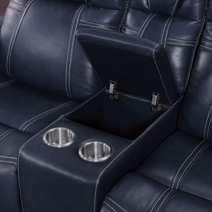 

    
Transitional Navy Leather Power Loveseat Furniture of America Abbotsford CM6488NV-LV-PM
