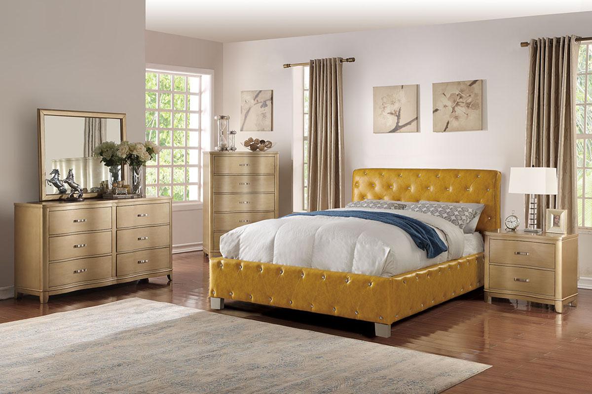 

    
Poundex Furniture F9390 Platform Bed Orange F9390EK
