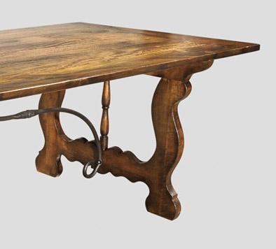 

    
Traditional Pecan Finish Iron support Rectangular Dining Table by AA Importing Classic
