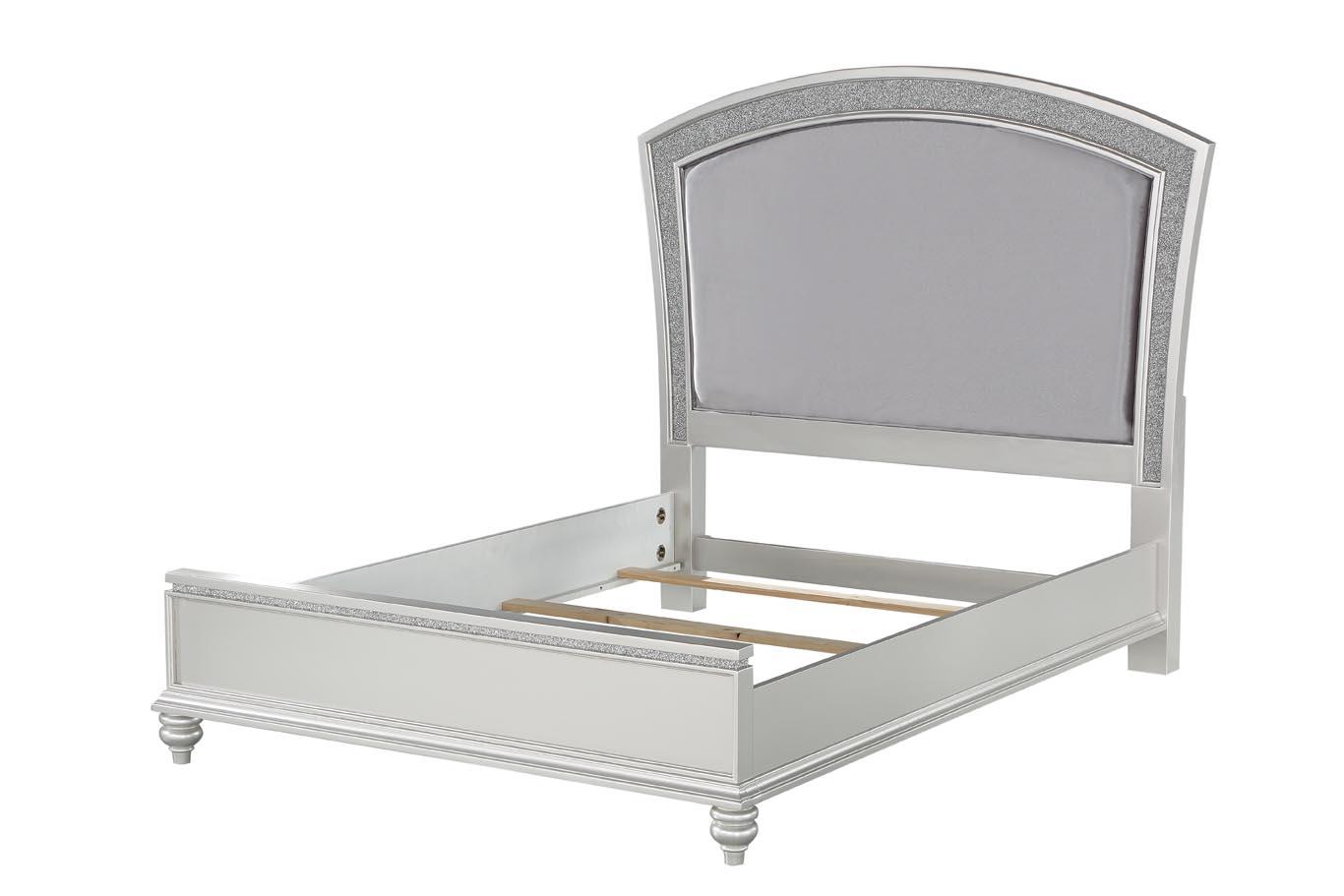 

        
Acme Furniture Maverick-21797EK Panel Bed Platinum Fabric 0840412196713

