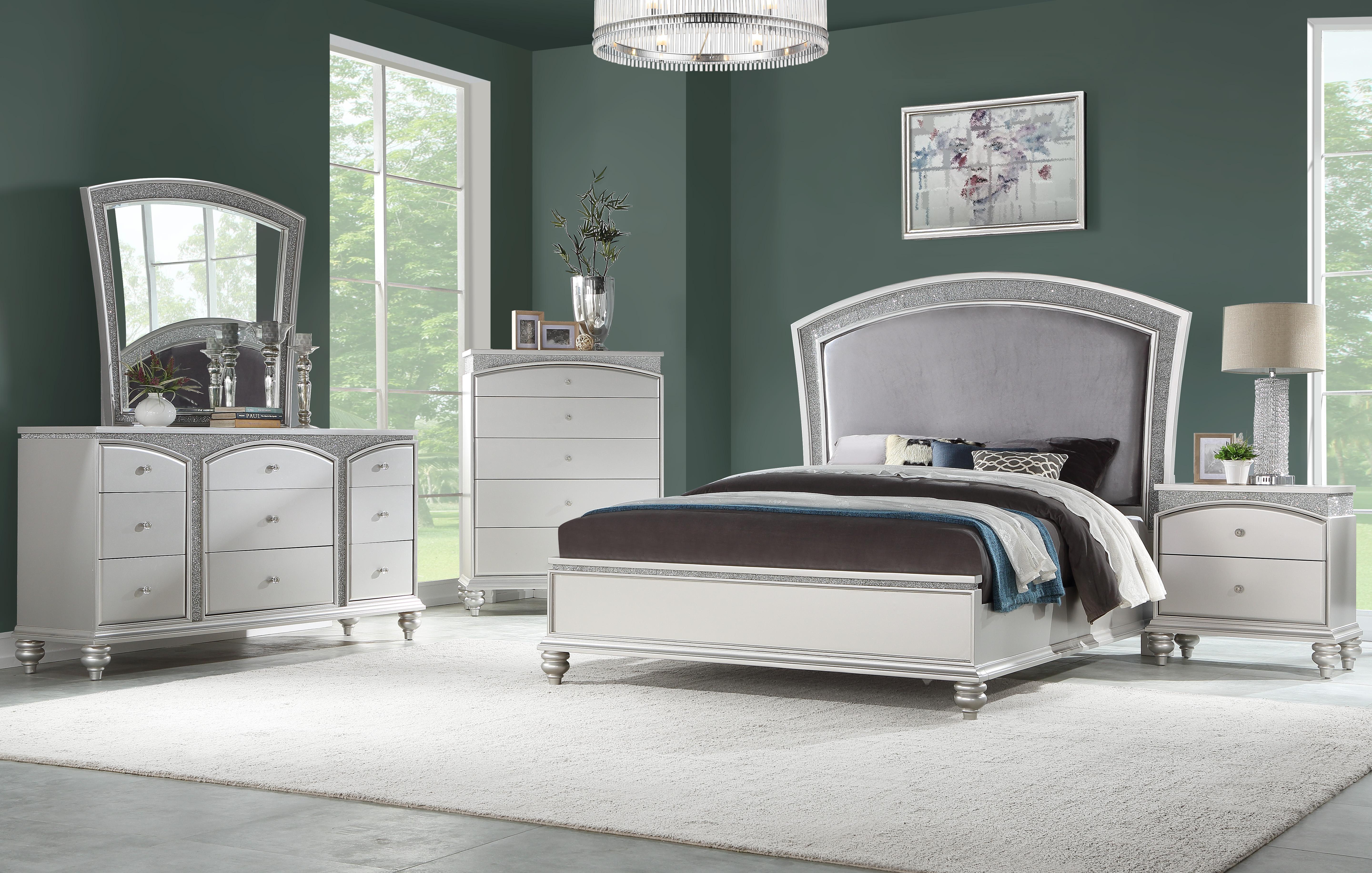 

                    
Buy Traditional  Platinum Finish Upholstered King Bedroom Set 3Pcs Maverick-21797EK Acme
