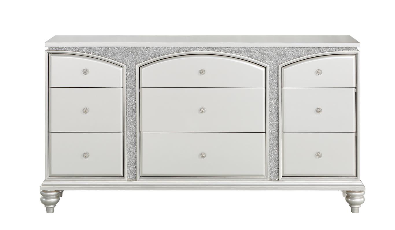 

                    
Buy Traditional  Platinum Finish Upholstered King Bedroom Set 5Pcs Maverick-21797EK Acme
