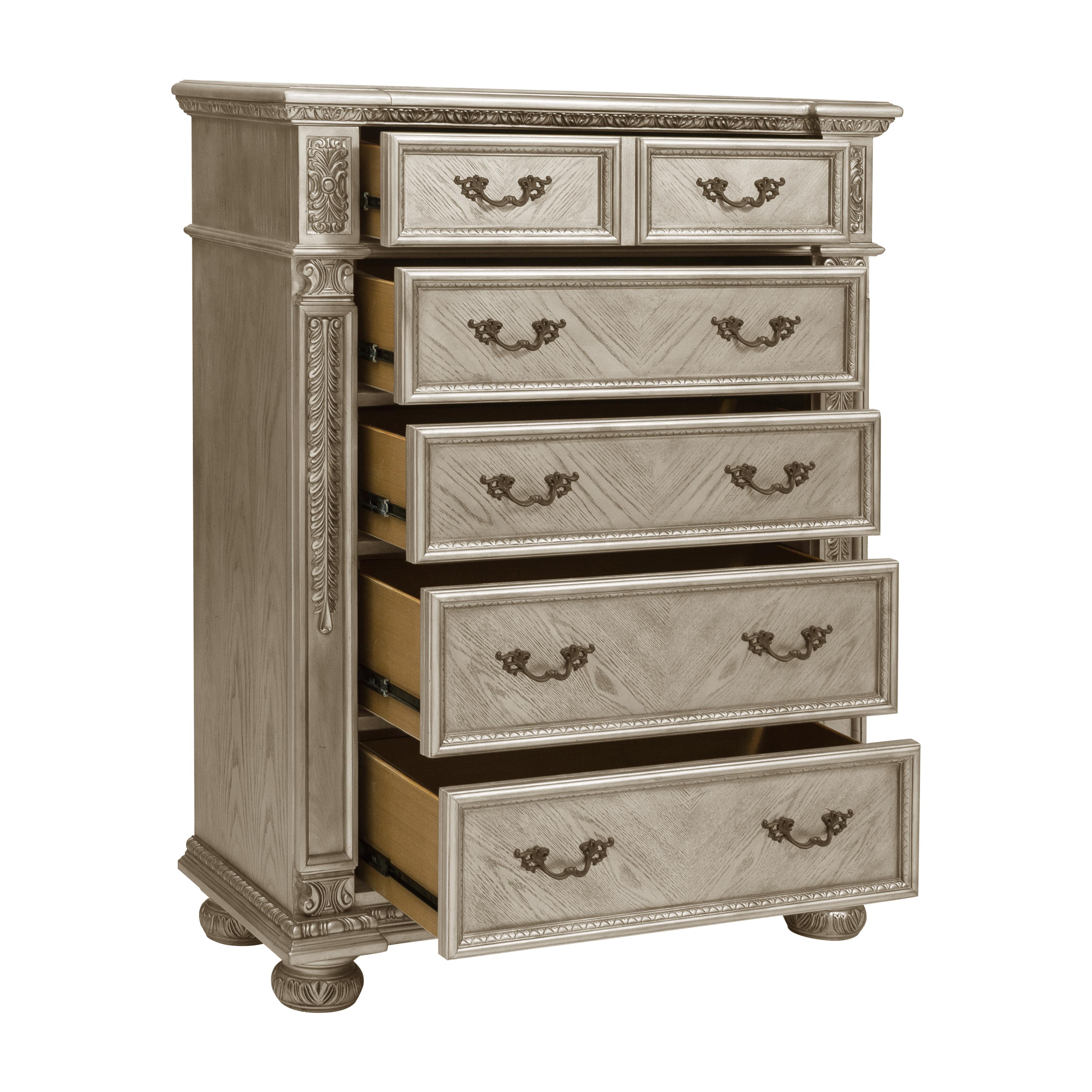 

    
Traditional Platinum Gold Wood Chest Homelegance 1824PG-9 Catalonia
