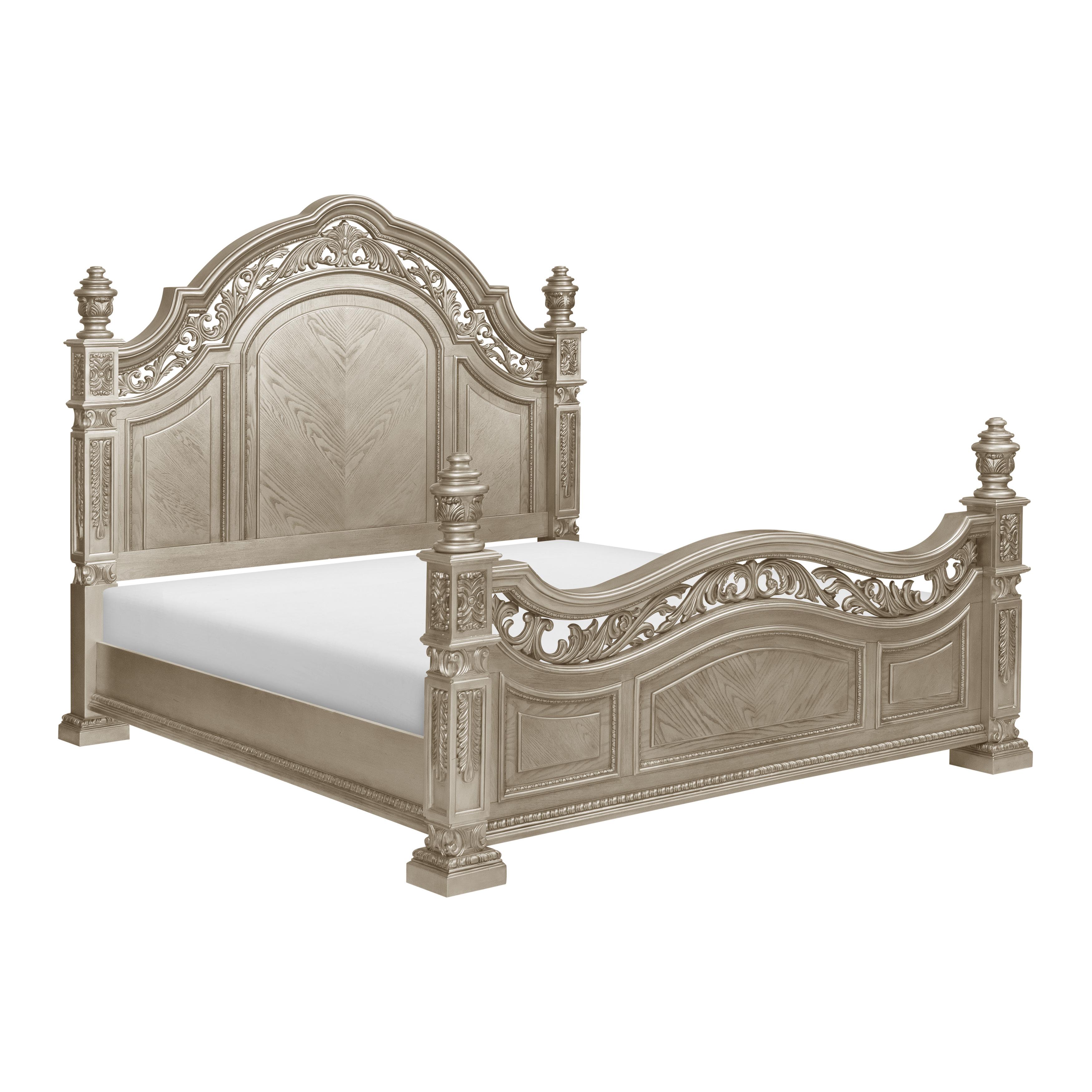 

    
Traditional Platinum Gold Wood King Bed Homelegance 1824PGK-1EK* Catalonia
