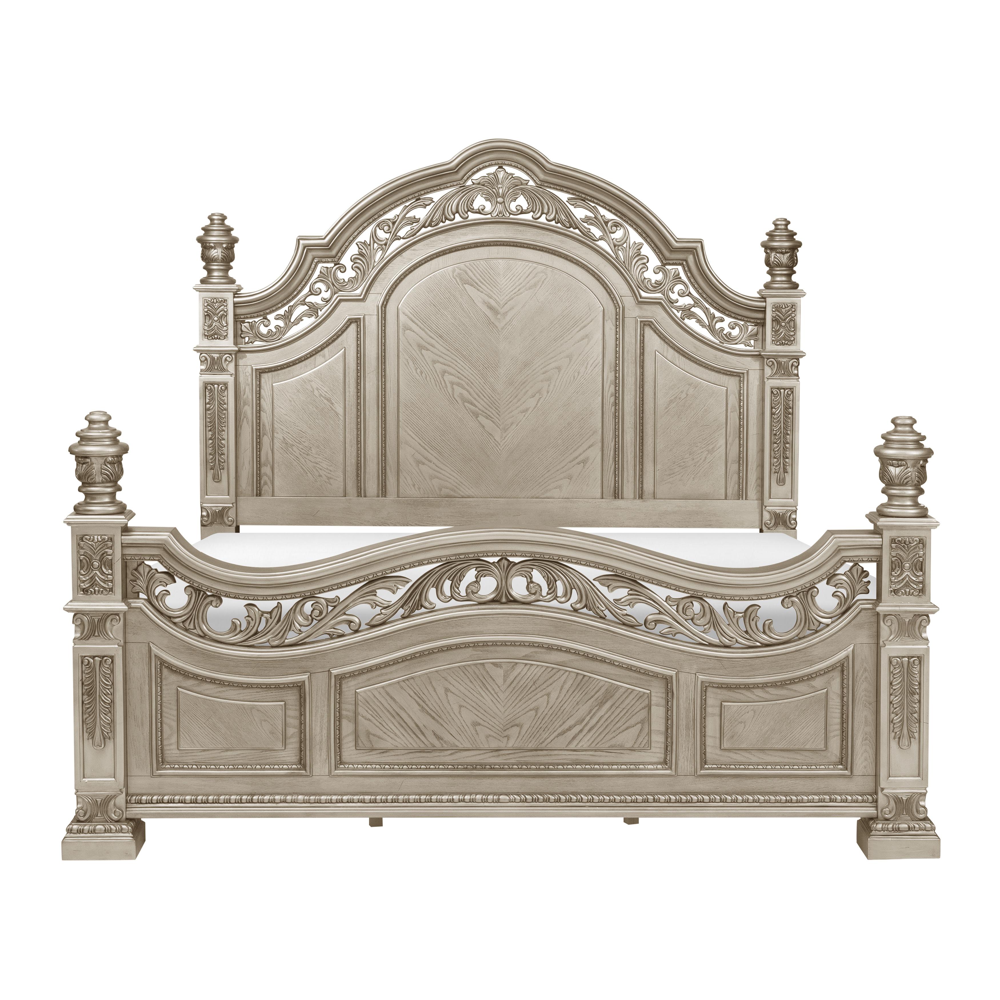 

    
Traditional Platinum Gold Wood Queen Bed Homelegance 1824PG-1* Catalonia
