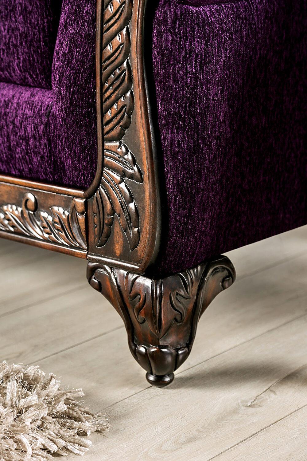 

                    
Furniture of America SM7743-SF Casilda Sofa Purple Chenille Purchase 
