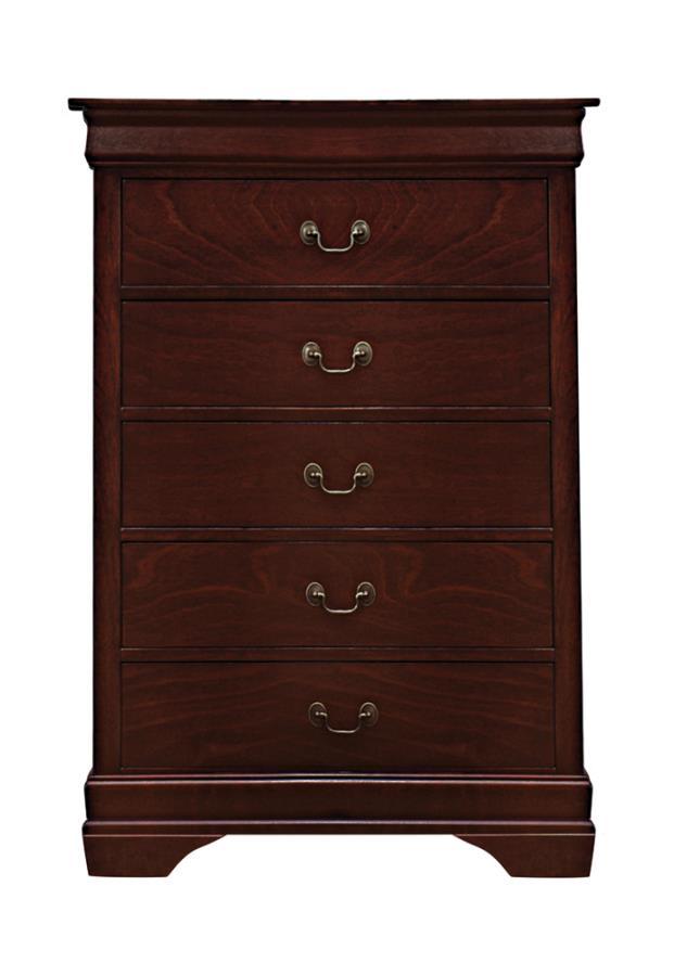 

    
Traditional Red Brown Solid Hardwood Chest Coaster 203975 Louis Philippe
