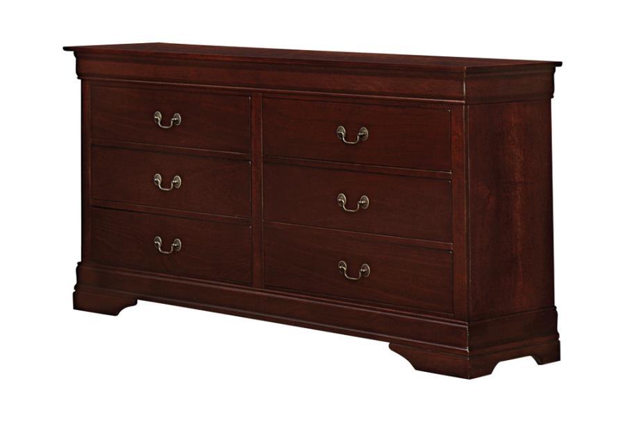 

    
Traditional Red Brown Solid Hardwood Dresser w/Mirror Coaster 203973 Louis Philippe
