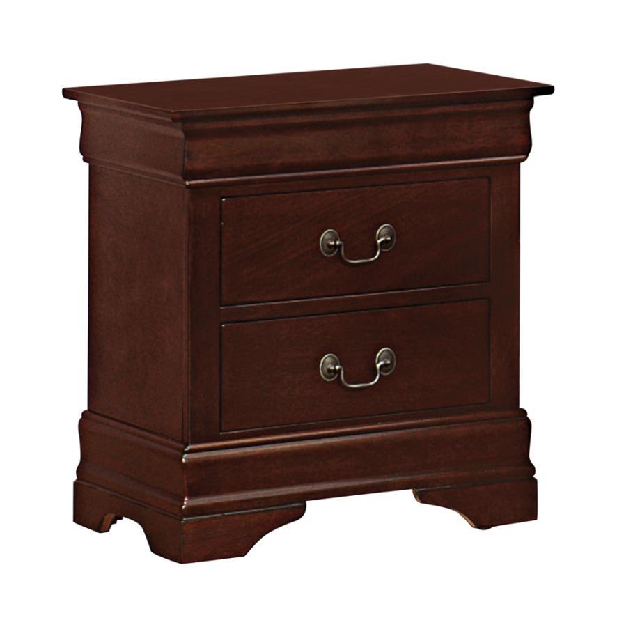 

    
Traditional Red Brown Solid Hardwood Nightstand Coaster 203972 Louis Philippe
