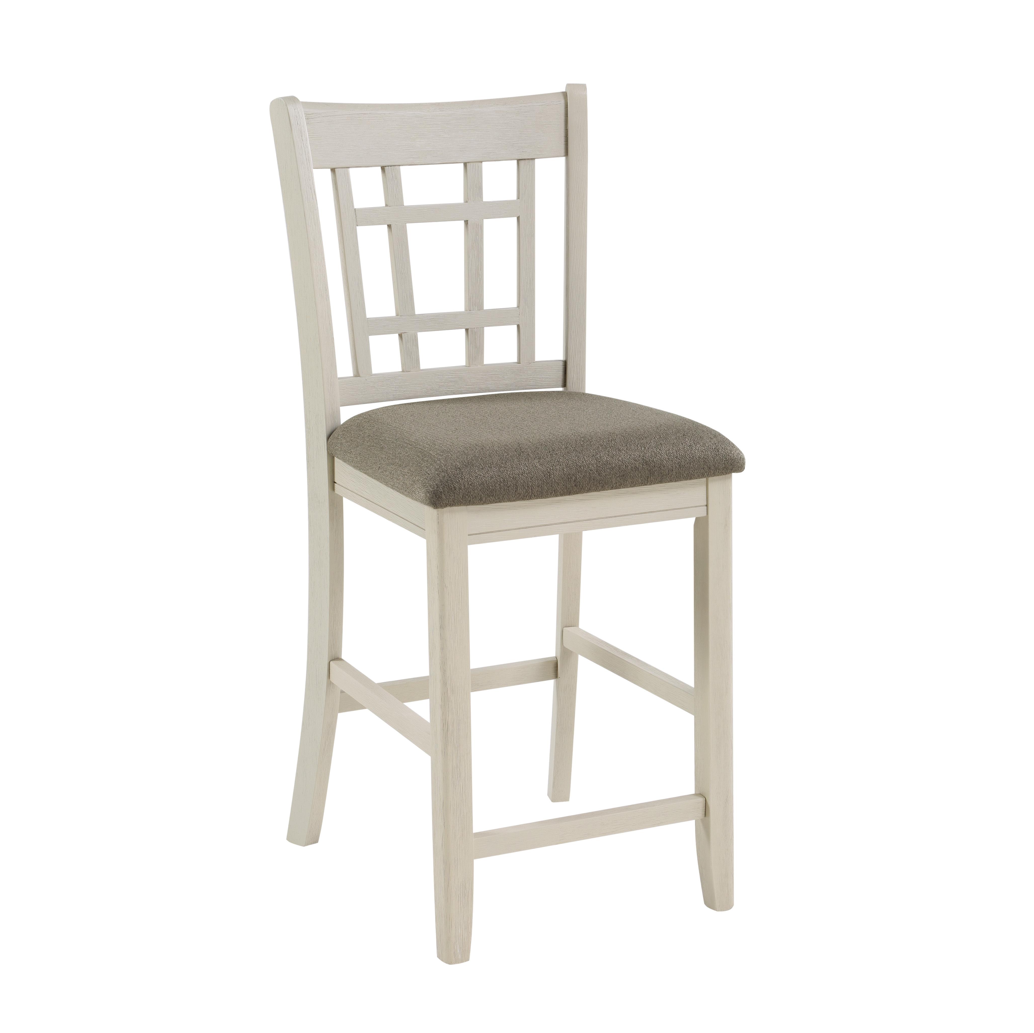 Traditional Counter Height Chair 2423W-24 Junipero 2423W-24 in Antique White Polyester