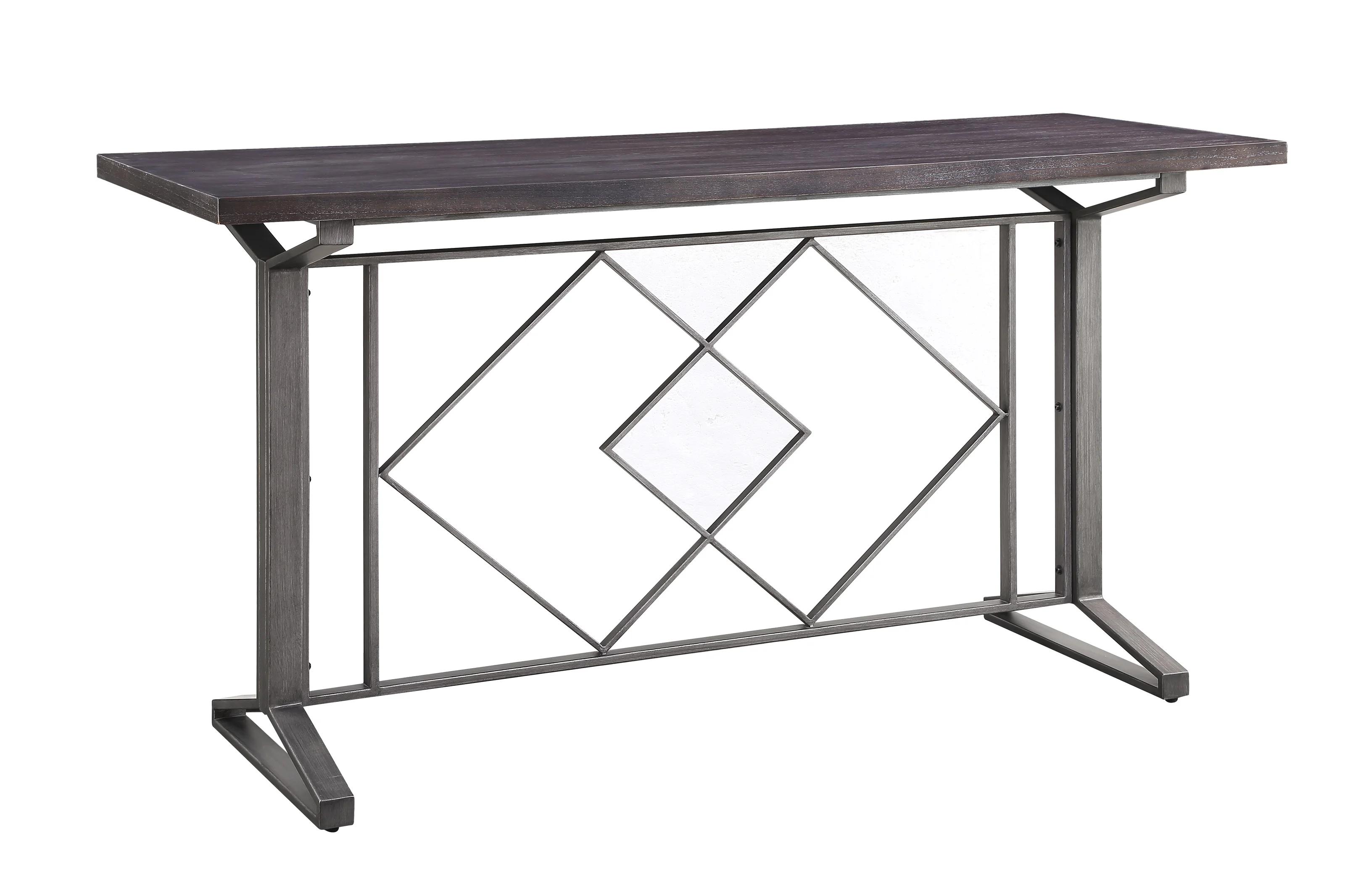 

    
Traditional Salvaged Brown & Black Counter Height Table by Acme Evangeline 73900
