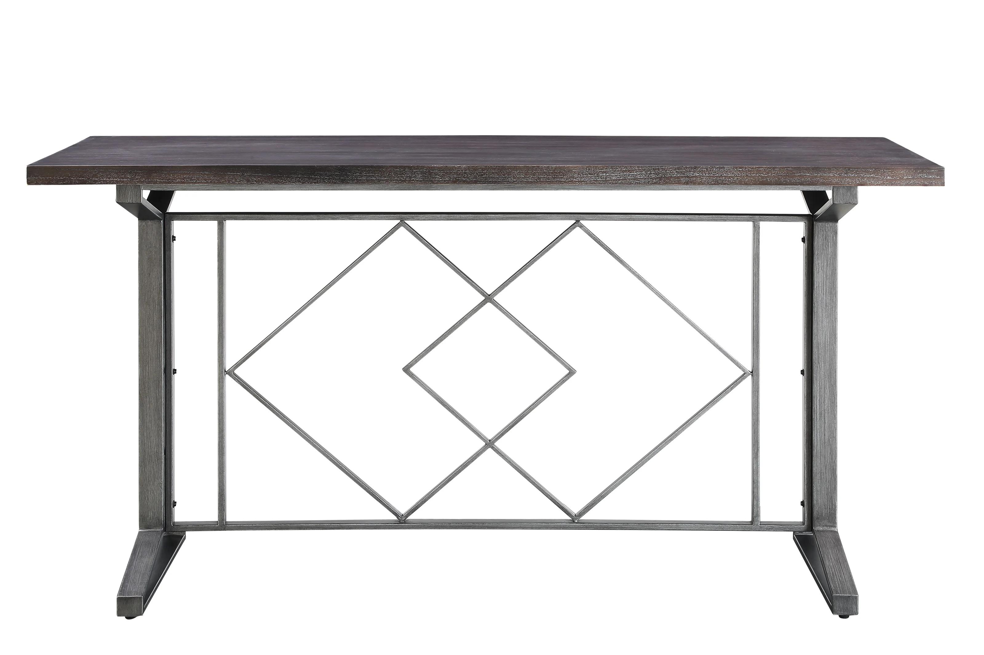 

    
Traditional Salvaged Brown & Black Counter Height Table by Acme Evangeline 73900
