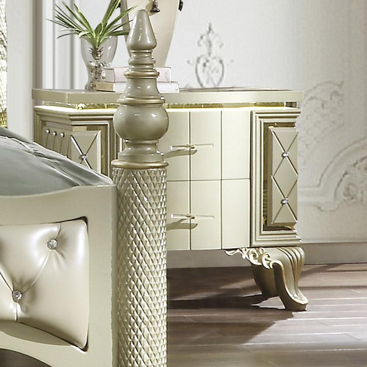 

    
Homey Design Furniture HD-8092 Panel Bedroom Set Gold HD-EK8092-5PC-BEDROOM
