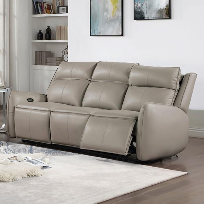 

    
Traditional Taupe Solid Wood Power Reclining Sofa Furniture of America Greystone CM6544LG-SF-PM-S
