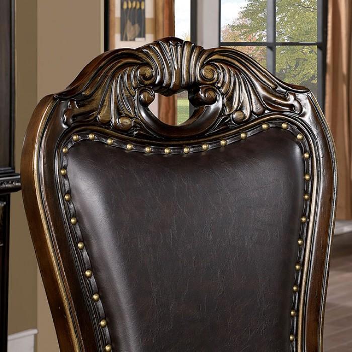 

    
Traditional Walnut & Dark Brown Solid Wood Side Chairs Set 2pcs Furniture of America CM3146SC Lombardy
