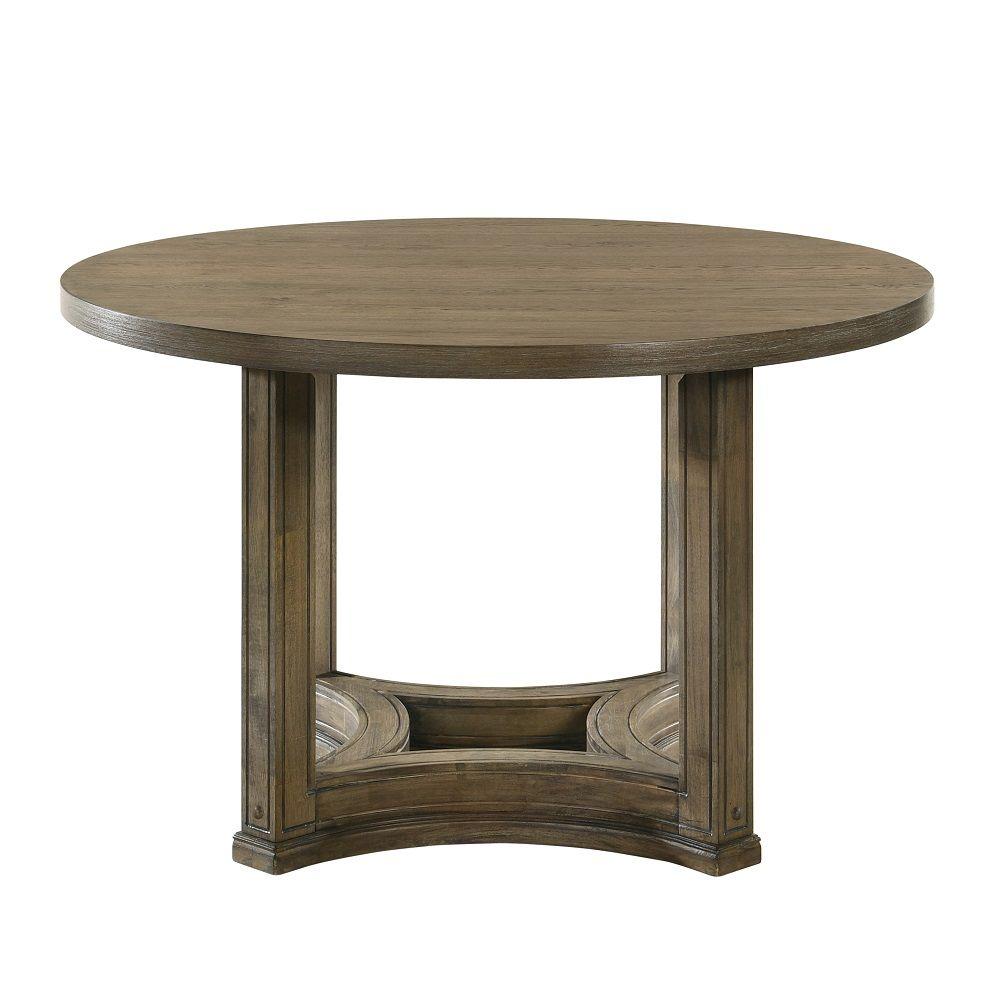 

    
Traditional Weathered Oak Composite Wood Round Dining Table Acme Parfield DN01809-RT
